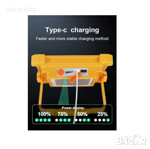 ANIMABG Соларен акумулаторен къмпинг фенер с висока мощност, Акумулаторна батерия 20000mAh, снимка 9 - Соларни лампи - 51787194