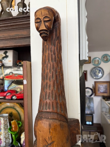 Африканска дървена маска / фигура. №7557, снимка 3 - Антикварни и старинни предмети - 52246554