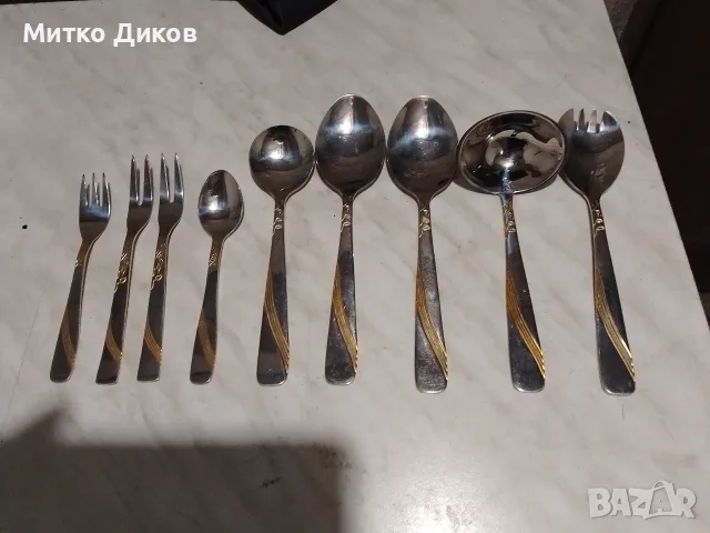 Arian Solingen 18х10 прибори осем броя за хранене нови ни позлатени