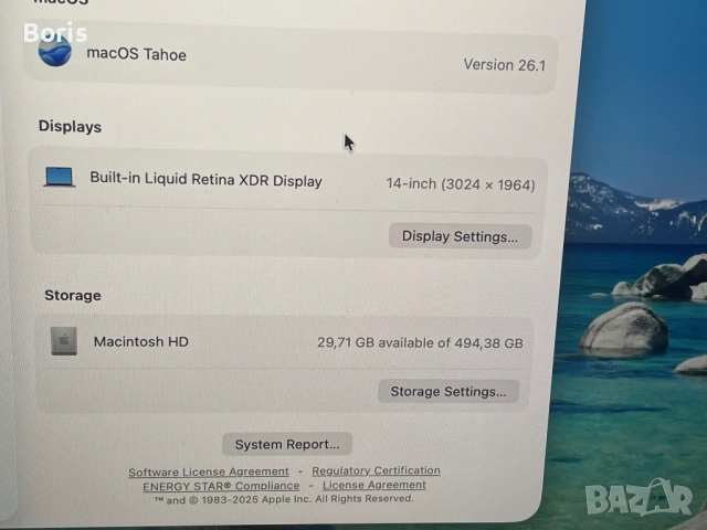 Macbook Pro 14'' M1 PRO / 16GB RAM / 512SSD, снимка 3 - Лаптопи за работа - 54055356