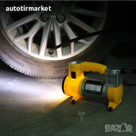 Компресор за кола 12V с фенерче – T135, снимка 3 - Аксесоари и консумативи - 56054124