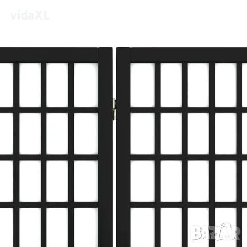 vidaXL Параван за стая, 4 панела, японски стил, 160х170 cм, черен, снимка 6 - Паравани - 56147249