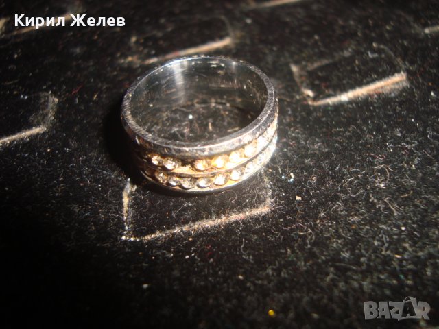 КРАСИВ СТОМАНЕН ПРЪСТЕН ХАЛКА с КРИСТАЛИ 20963, снимка 7 - Пръстени - 32088934