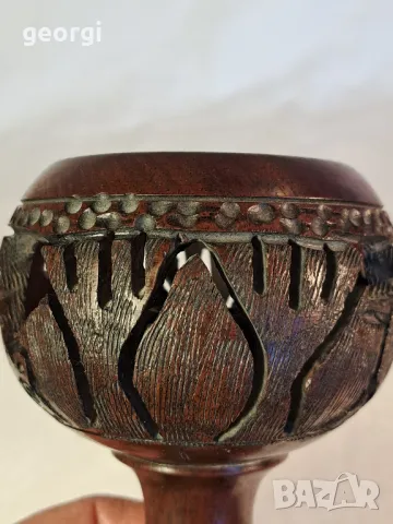 екзотичен африкански свещник дърворезба 22/1, снимка 4 - Декорация за дома - 49203411