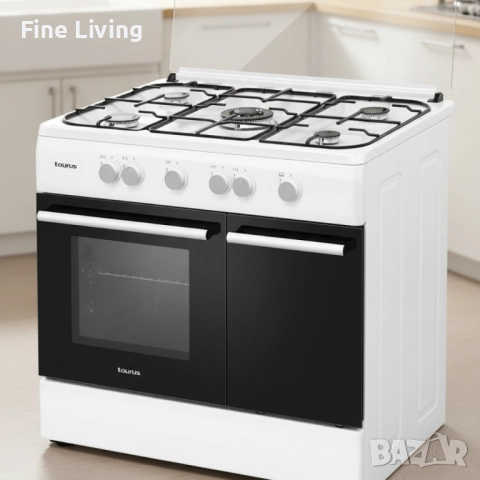 Газова печка Taurus CIG5FWHM – 5 горелки, 70 л фурна, нова/с дефект, снимка 3 - Печки, фурни - 52019823