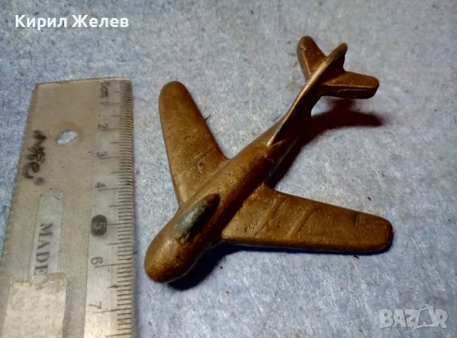 Старо МЕДНО САМОЛЕТЧЕ КОЛЕКЦИОНЕРСКА ФИГУРКА РЯДКО ТЕЖКО МАСИВНО РЪЧНА МАЙСТОРСКА ИЗРАБОТКА 47811, снимка 8 - Колекции - 47615964