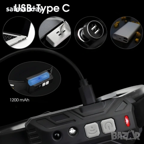 Челник със сензор LED, SOS, снимка 3 - Аксесоари и консумативи - 54339661