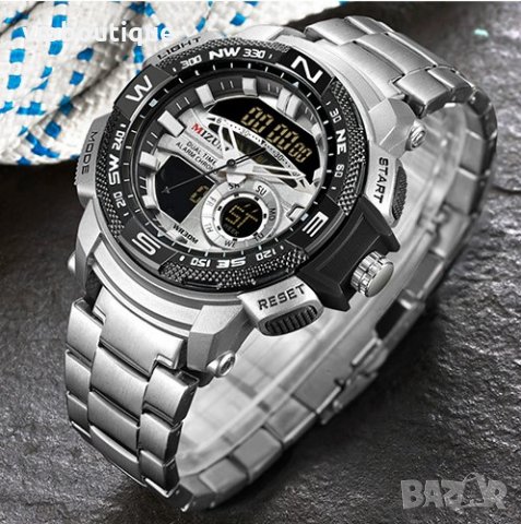 Водоустойчив Спортен Модел Мъжки Часовник Метална Верижка, снимка 14 - Мъжки - 29198701