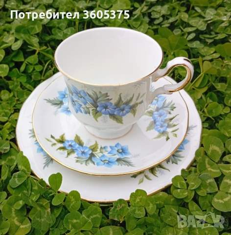 Тройни сетове за кафе, английски костен порцелан , снимка 4 - Сервизи - 54200992