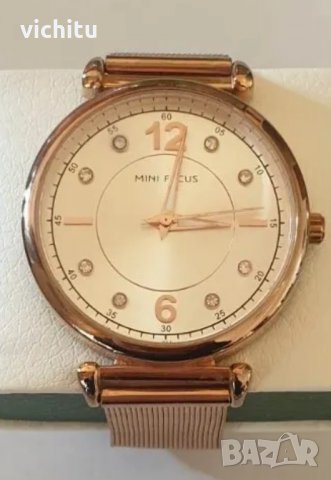 Нов луксозен дамски ръчен часовник с метална верижка и закопчалка в цвят розово злато., снимка 7 - Дамски - 39964785