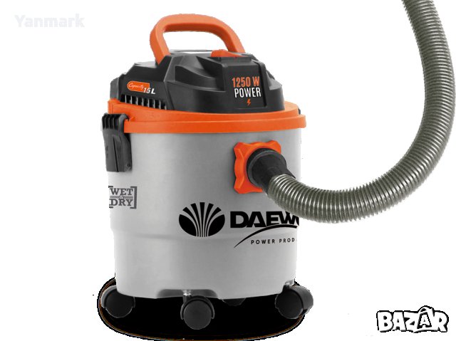 Прахосмукачка за сухо и мокро почистване Daewoo DAVC1250, 1250 W, 15 л, снимка 1 - Прахосмукачки - 34050626