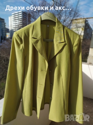 Дамско сако 42 номер дамска горна дреха зелено сако , снимка 2 - Якета - 50328132