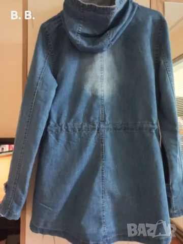 Дълго дънково яке, снимка 3 - Якета - 46771257