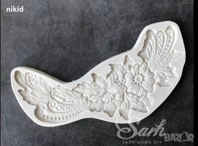 Големи плетени цветя дантела силиконов молд форма за украса декор торта фондан и шоколад и др., снимка 4 - Форми - 22011244