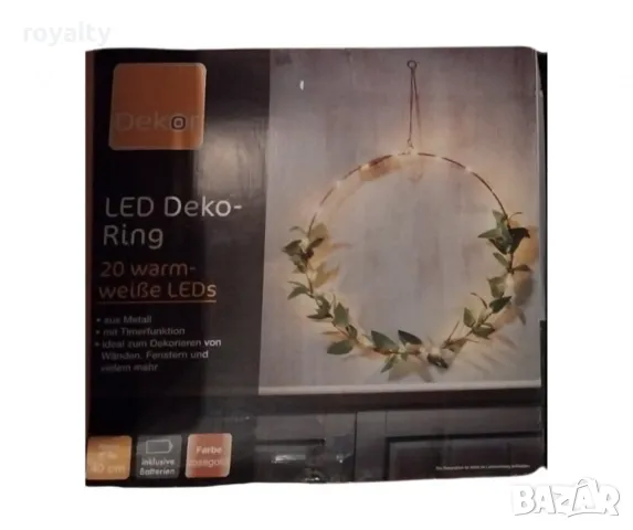 LED декоративен пръстен 20 топли бели светодиода, снимка 4 - Лед осветление - 49053526