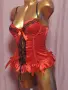 Livco Corsettl S Червен сатенен корсет , снимка 2