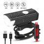 Предна акумулаторна светлина за велосипед USB MTB шосеен фар за планинско колоездене Фенер фар за ве, снимка 2