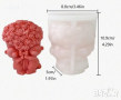 3D 2 мечета мече с букет цветя рози силиконов молд форма шоколад гипс смола свещ Свети Валентин, снимка 1