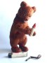 Bear Wind Up Toy Руско механично плюшено мече от 60-те години с бутилка Кафява мечка Работен ключ Иг, снимка 6