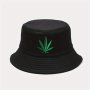 ЧЕРНА шапка тип идиотка изобразена марихуана, снимка 1 - Шапки - 44462327