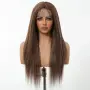 Кафява перука с дантелен път - 65 см, снимка 2