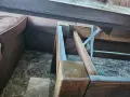 Дървена маса, разтегателна и повдигаща се. Става за трапезна и холна., снимка 9