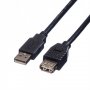 Кабел USB-A към USB-A 2.0 Roline 11.02.8947 Черен, USB Type A to USB A M/F, снимка 2