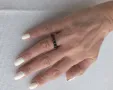 Черен дамски пръстен от мъниста оникс 1003, снимка 3