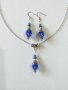 Разкошен комплект бижута в кралско синьо и филигранни орнаменти в цвят Сребро , снимка 4
