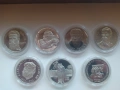 Лот от 7 различни български мат гланц сребърни монети , снимка 2