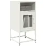 vidaXL Нощно шкафче бяло 36x39x78 cm Студено валцувана стомана, снимка 2