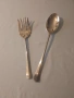 Големи Винтидж посребрени вилица и лъжица за сервиране., снимка 3