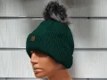 Нова зимна дамска шапка SilverStar в зелен цвят с пух/помпон, снимка 5