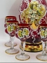 Murano Italy   Circa 1957  Bischoff Cordials Venetian Italian set with  Ruby Red end 18 k Gold  , снимка 2