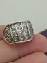 Красив сребърен маркиран пръстен обсипан с камъни #ДК ПРОДАДЕН