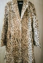 Палто от естествена кожа с косъм, с леопардов принт , снимка 1
