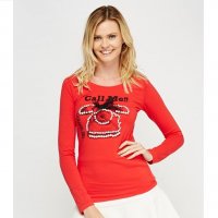ДАМСКА БЛУЗА - AZARA; размери: бял- S, червен- М, снимка 2 - Блузи с дълъг ръкав и пуловери - 31869946