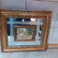 Страхотна италианска картина огледало сребърно фолио, снимка 1 - Антикварни и старинни предмети - 44165001