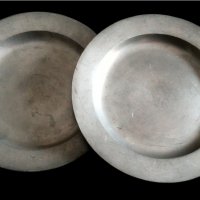 Викториански метални чинии -Zinn, снимка 2 - Антикварни и старинни предмети - 37303835