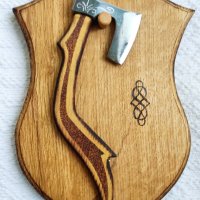 Мезеджийка брадвичка със стойка за стена - ръчна изработка, снимка 1 - Колекции - 44368273