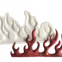 голям Огън пламъци водорасли силиконов молд форма фондан шоколад декор, снимка 1 - Форми - 37441651