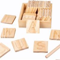 Дървени двустранни плочки за изучаване на азбуката - английски, снимка 5 - Образователни игри - 42133855