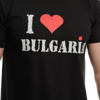 Нова мъжка тениска с трансферен печат I LOVE BULGARIA в черен цвят, снимка 2 - Тениски - 37663045