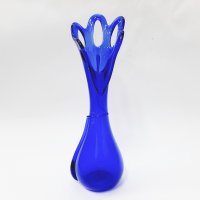 Ваза от кобалтово синьо стъкло, синя(13.3), снимка 1 - Вази - 39679916