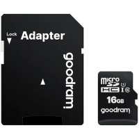 ФЛАШ КАРТА SD MICRO 16GB "Goodram" Kлас 10 Secure Digital CL10 + SD Адаптер, снимка 1 - Друга електроника - 34975222