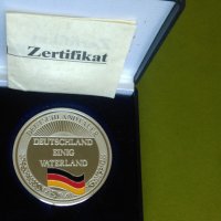 Сребро 999 Медал Германия Талер с цветно знаме 1990 