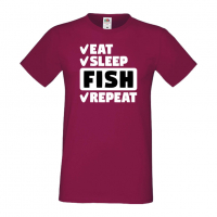 Мъжка тениска Fish 1,Eat,Sleep,Fish,Anime,Repeat,Ядене,Спане,Риба,Подарък,Повторение,Празник,, снимка 11 - Тениски - 36418956