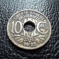 Стара монета 10 сантима 1922 г. Франция - топ !, снимка 4 - Нумизматика и бонистика - 42197844