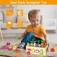 Образователна играчка дървена кола овощна градина BLOT за малки деца, снимка 2 - Образователни игри - 44735868