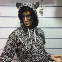 Нов дамски леопардов суичър с ушички , снимка 10 - Суичъри - 30233770